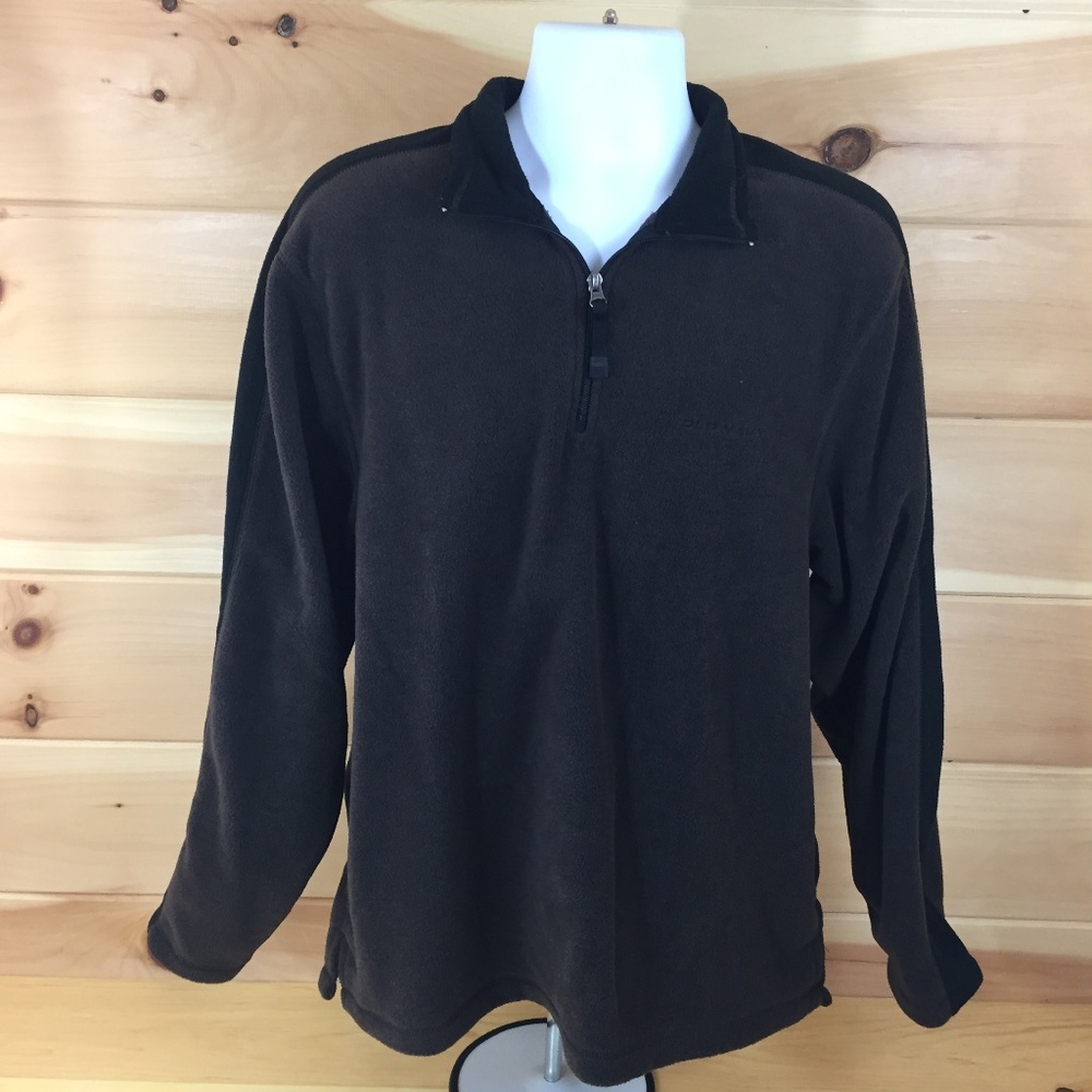 Old Navy Dark Brown 1/4 Zip Fleece Sweater Size L